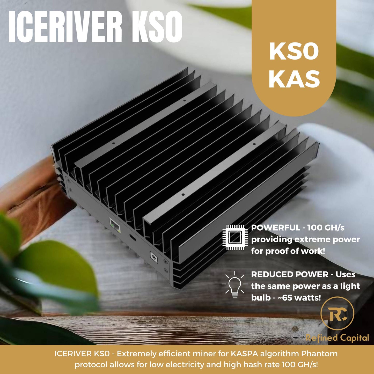 IceRiver KS0 PRO 200Gh/S 100W KAS Kaspa Asic Miner